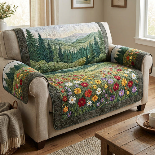 Wildflower Meadow Quilted Sofa Cover NCU0TV1589
