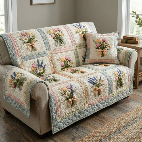 Wildflower Memory Quilted Sofa Cover NCU0NT12402