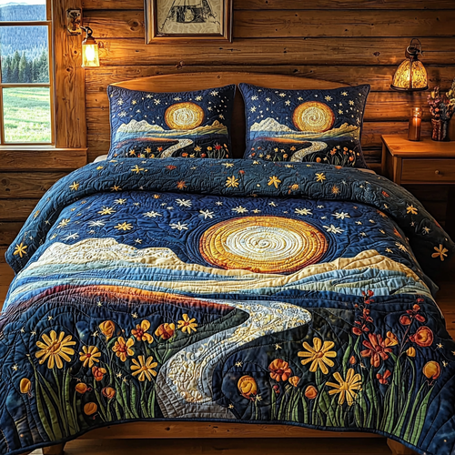 Wildflower Moonlight 3-Piece Quilted Bedding Set NCU0DV6189