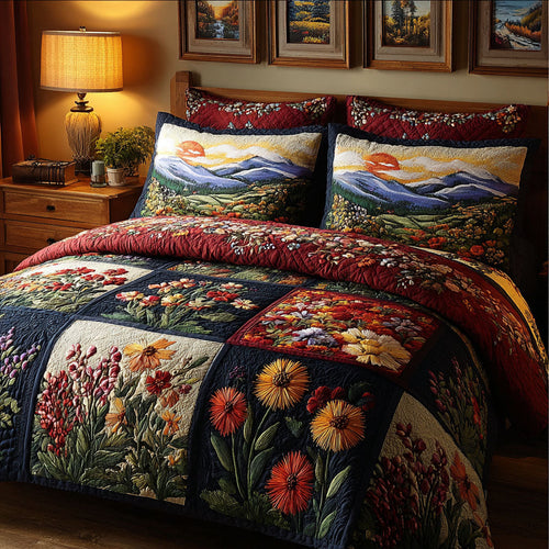 Wildflower Patch 3-Piece Quilted Bedding Set NCU0DK11558