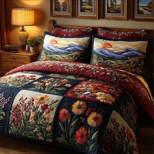 Wildflower Patch 3-Piece Quilted Bedding Set NCU0DK11558