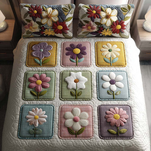 Wildflower Patch 3-Piece Quilted Bedding Set NCU0NT7853
