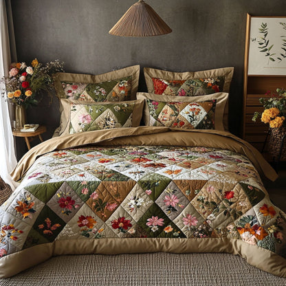 Wildflower Patchwork 3-Piece Quilted Bedding Set NCU0PT5146