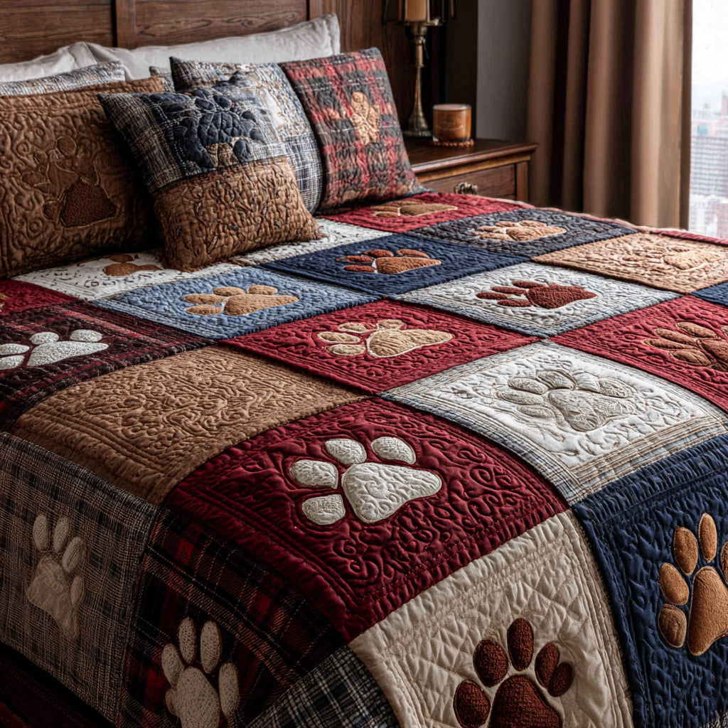 Wildflower Paws 3-Piece Quilted Bedding Set NCU0DV8969