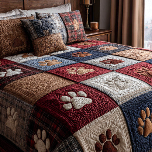 Wildflower Paws 3-Piece Quilted Bedding Set NCU0DV8969