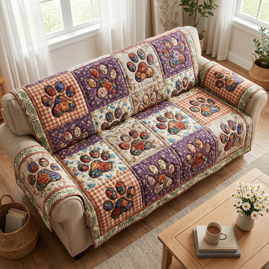Wildflower Paws Quilted Sofa Cover NCU0TD2811
