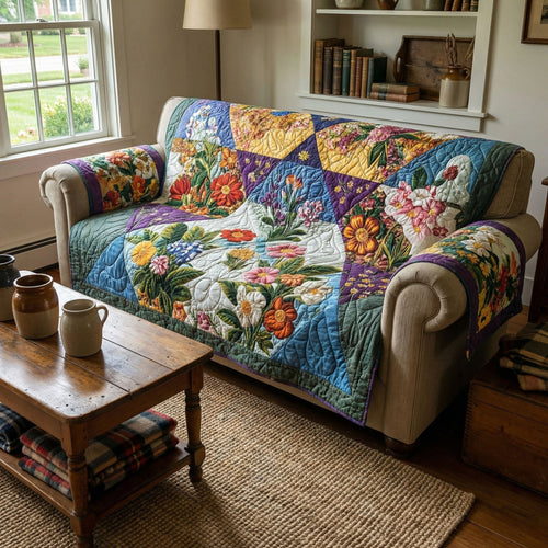 Wildflower Porch Charm Quilted Sofa Cover NCU0PT11440