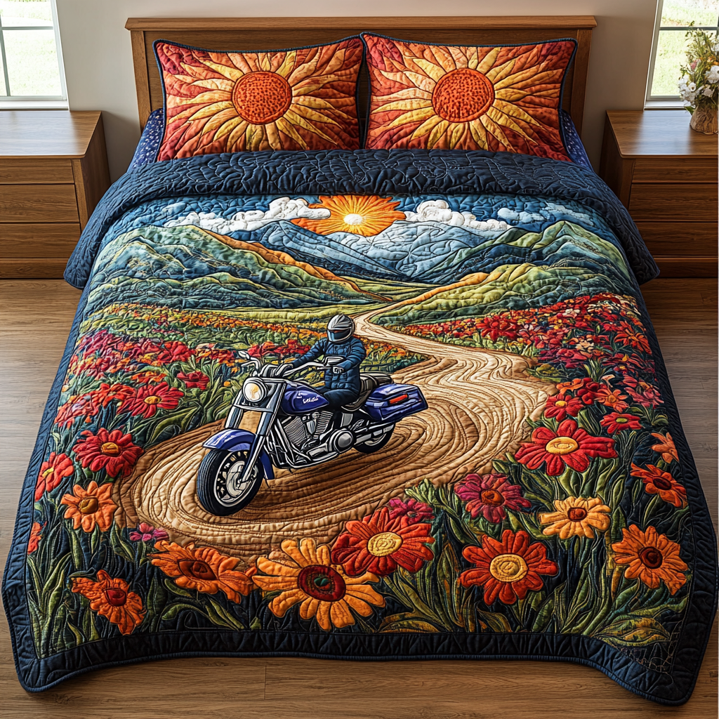 Wildflower Ride 3-Piece Quilted Bedding Set NCU0DV4357