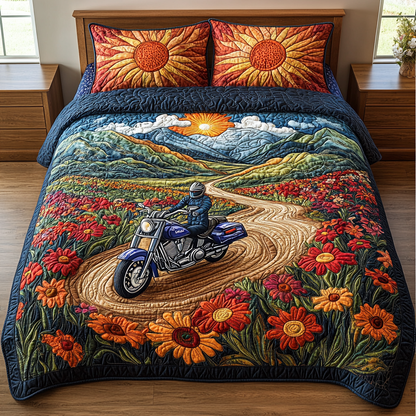 Wildflower Ride 3-Piece Quilted Bedding Set NCU0DV4357