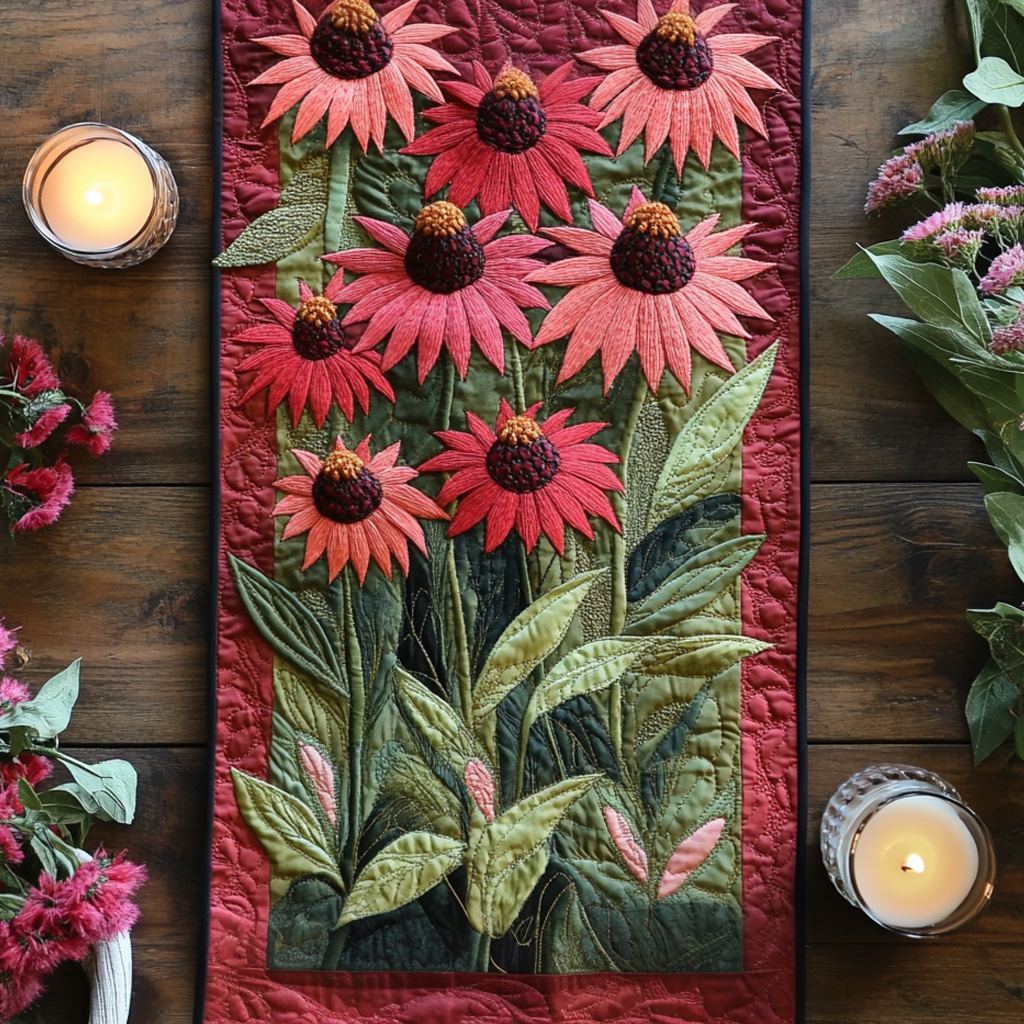 Wildflower Serenity Quilted Table Runner NCU0VH4466