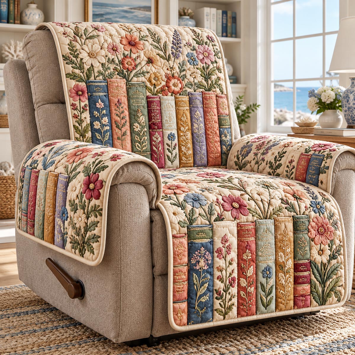 Wildflower Storybook Garden Quilted Sofa Cover NCU0DV10330