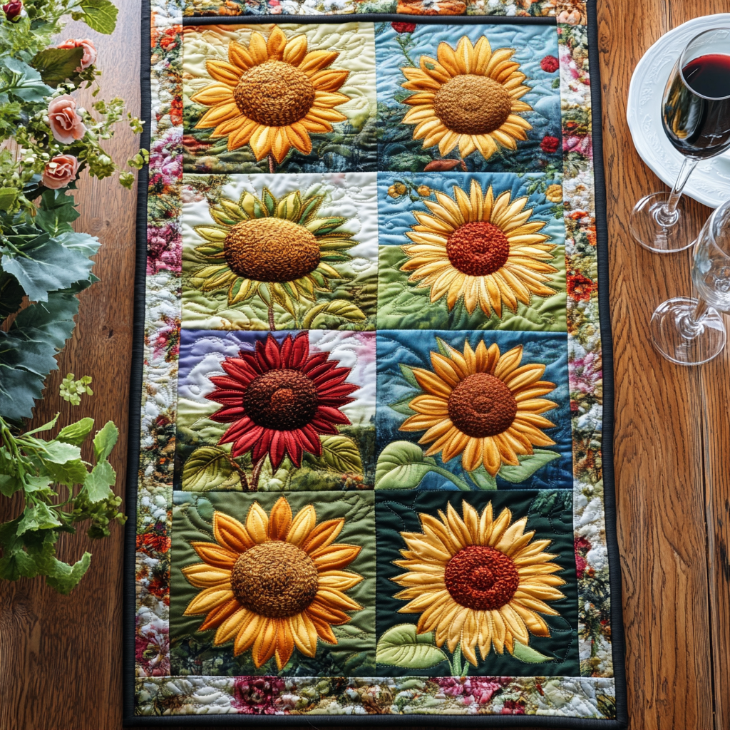Wildflower Sun Quilted Table Runner NCU0DV3122