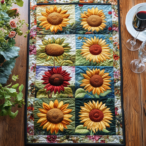 Wildflower Sun Quilted Table Runner NCU0DV3122