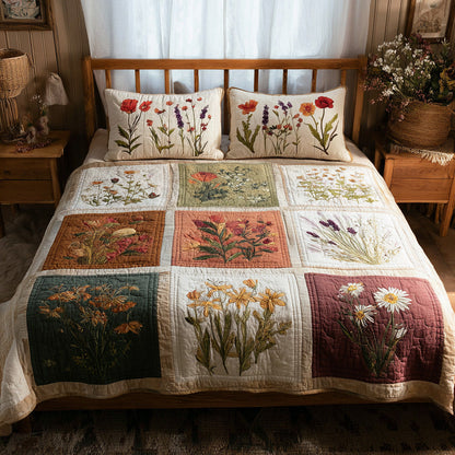Wildflower Tiles 3-Piece Quilted Bedding Set NCU0VL3240