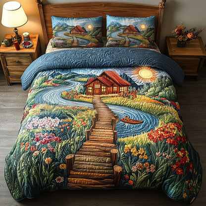 Wildflower Trail 3-Piece Quilted Bedding Set NCU0PT5794