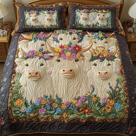 Wildflower Wanderers 3-Piece Quilted Bedding Set NCU0VH1872