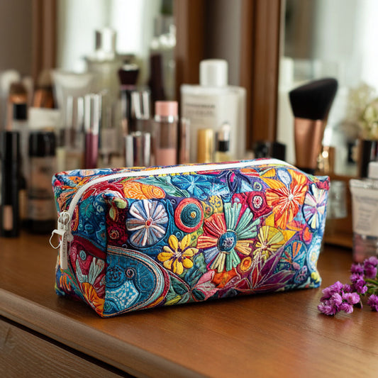 Wildflower Whimsy Quilted Makeup Bag NCU0PT9620