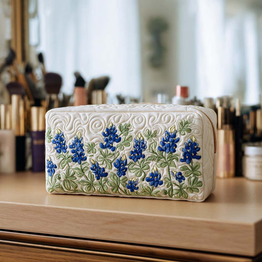 Wildflower White Quilted Makeup Bag NCU0NT10308