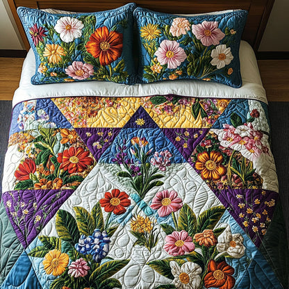 Wildflower Wonder 3-Piece Quilted Bedding Set NCU0PT4910