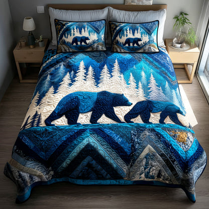Wildgrain Bear 3-Piece Quilted Bedding Set NCU0TD1927