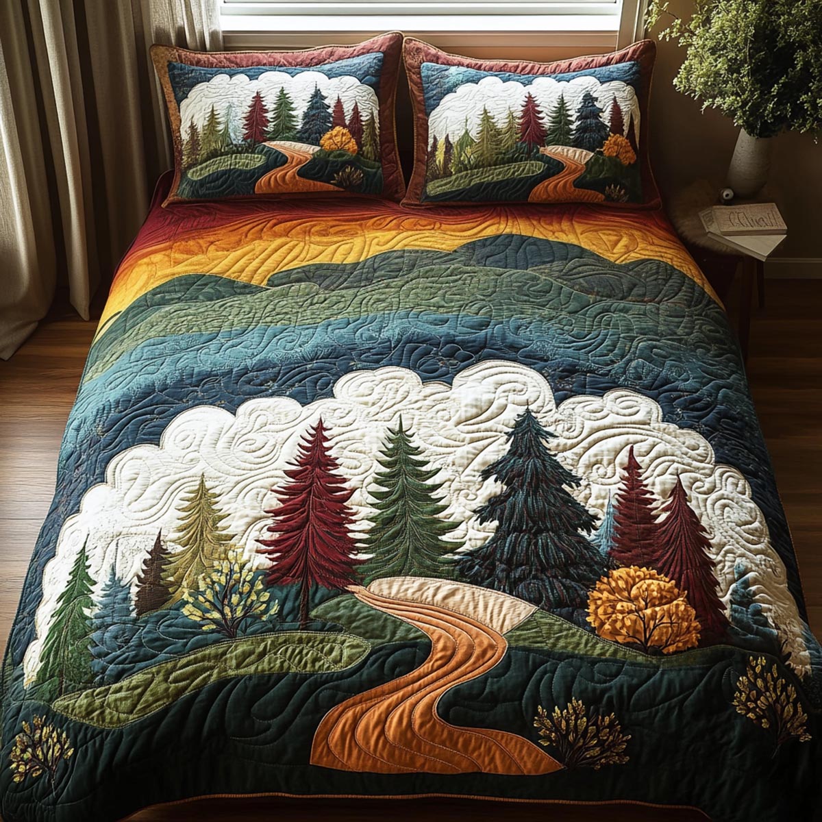 Wildwood Calm 3-Piece Quilted Bedding Set NCU0DV9524
