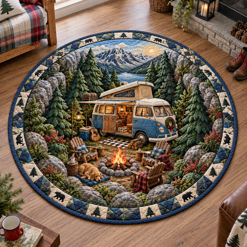 Wildwood Camp Quilted Round Mat NCU0TV2155