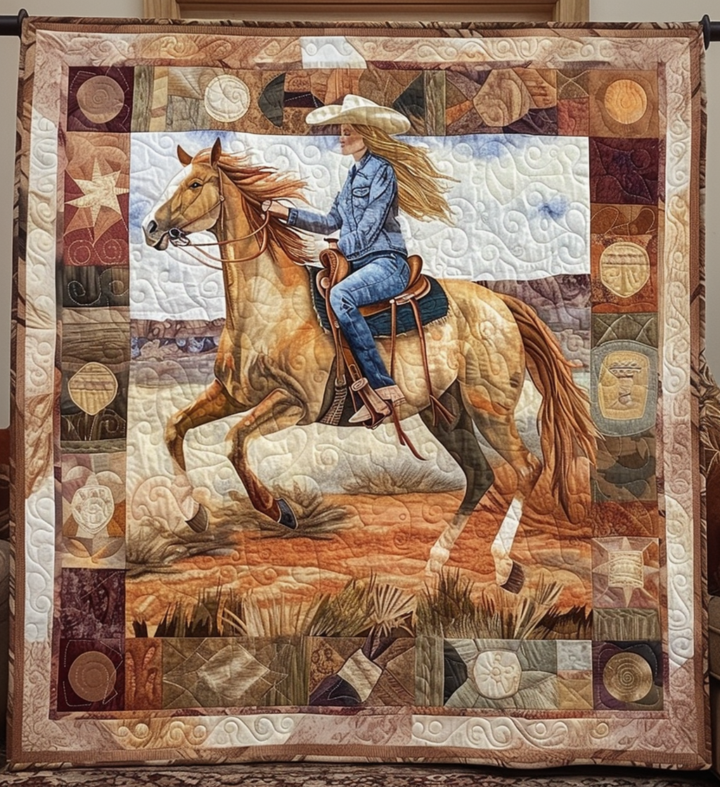 Wind Dancer Mustang Quilted Blanket NCU0DV1572