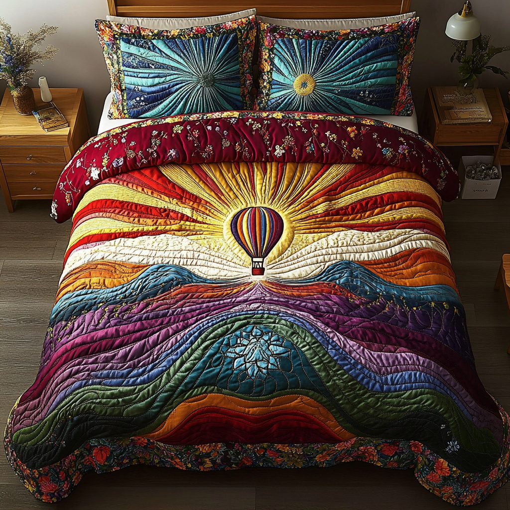 Windborne Adventure 3-Piece Quilted Bedding Set NCU0DK4530