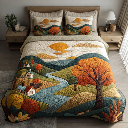 Winding River Sunset 3-Piece Quilted Bedding Set NCU0HH112