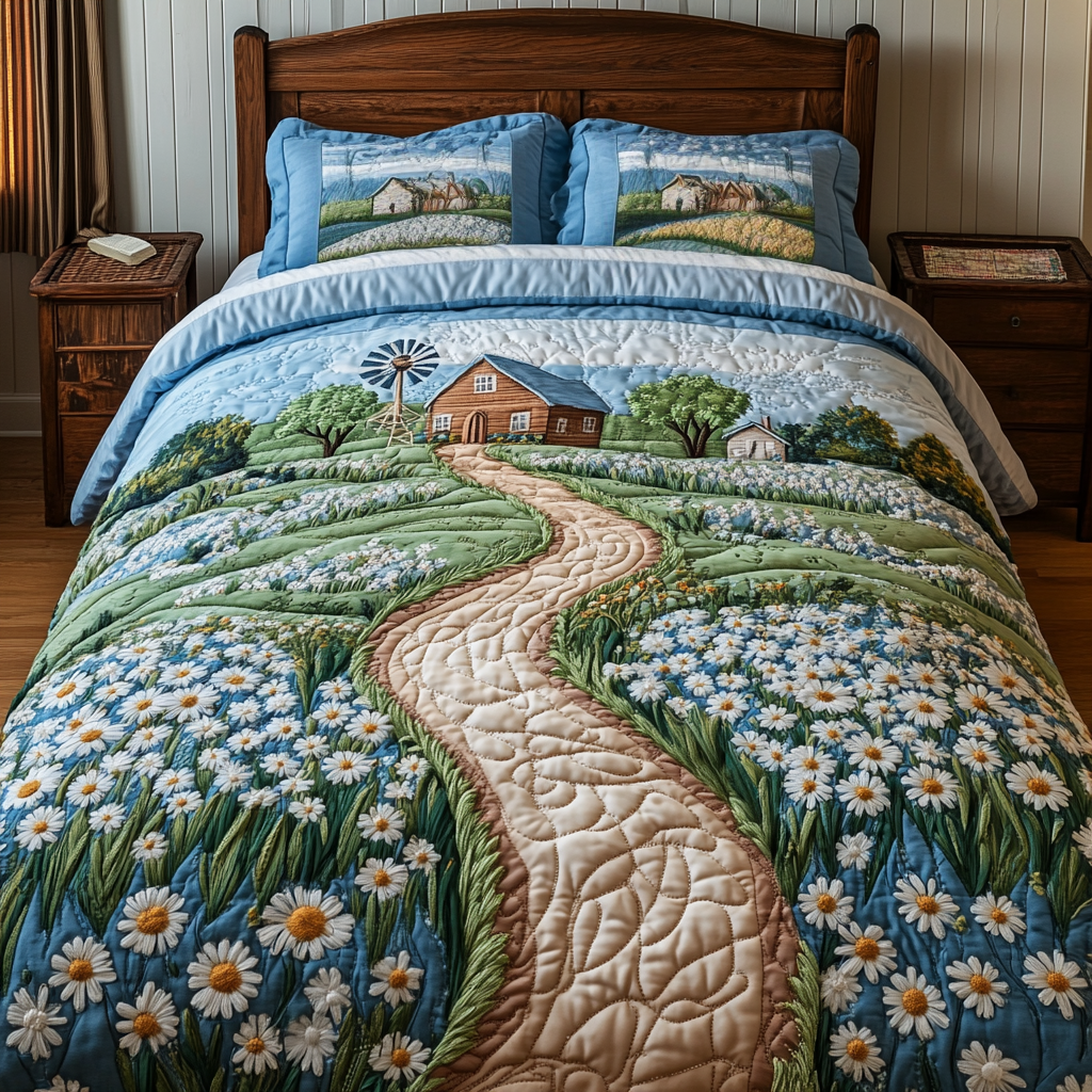 Windmill Dreams 3-Piece Quilted Bedding Set NCU0VH4802