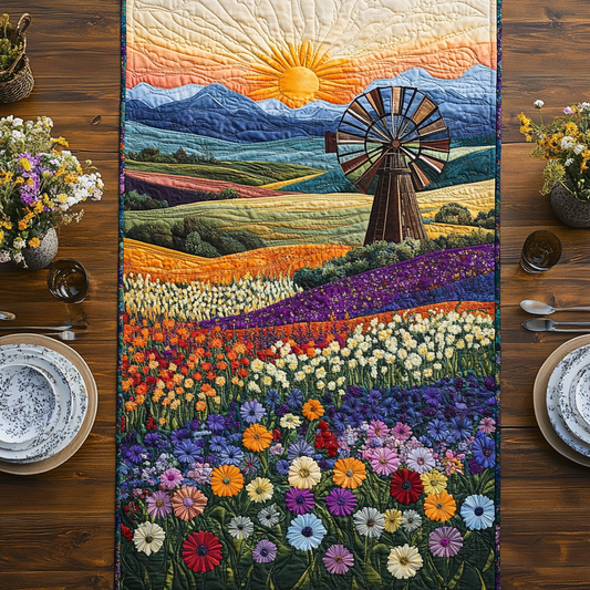 Windmill Dreams Quilted Table Runner NCU0DV4469