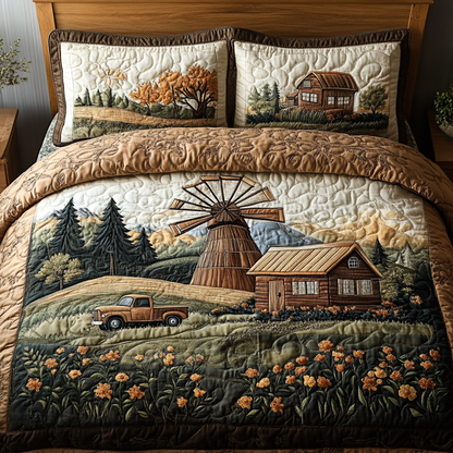 Windmill Serenity 3-Piece Quilted Bedding Set NCU0DV4394