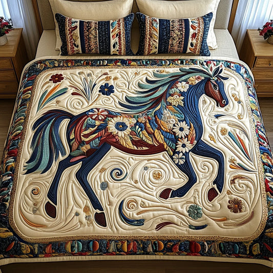 Windswept Mane 3-Piece Quilted Bedding Set NCU0NT2705