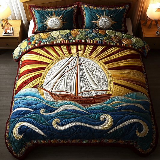 Windward Journey 3-Piece Quilted Bedding Set NCU0DK3998