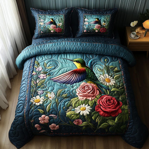 Winged Blossom 3-Piece Quilted Bedding Set NCU0DV9354