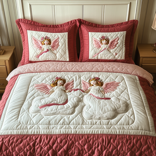 Winged Harmony 3-Piece Quilted Bedding Set NCU0VH1519