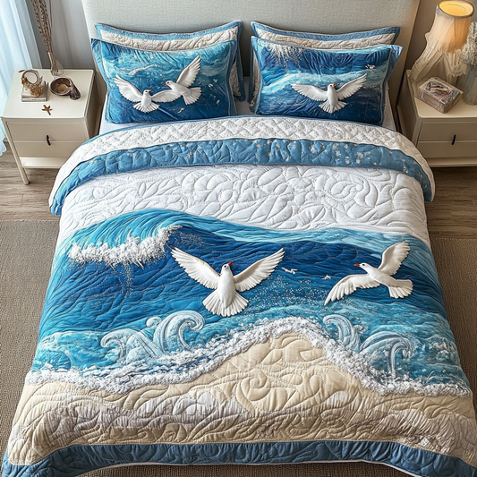 Winged Horizon 3-Piece Quilted Bedding Set NCU0DK6809