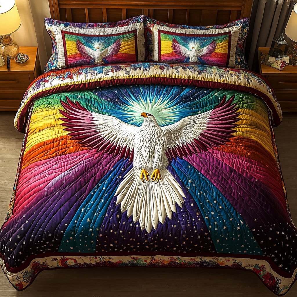 Winged Majesty 3-Piece Quilted Bedding Set NCU0DK4058
