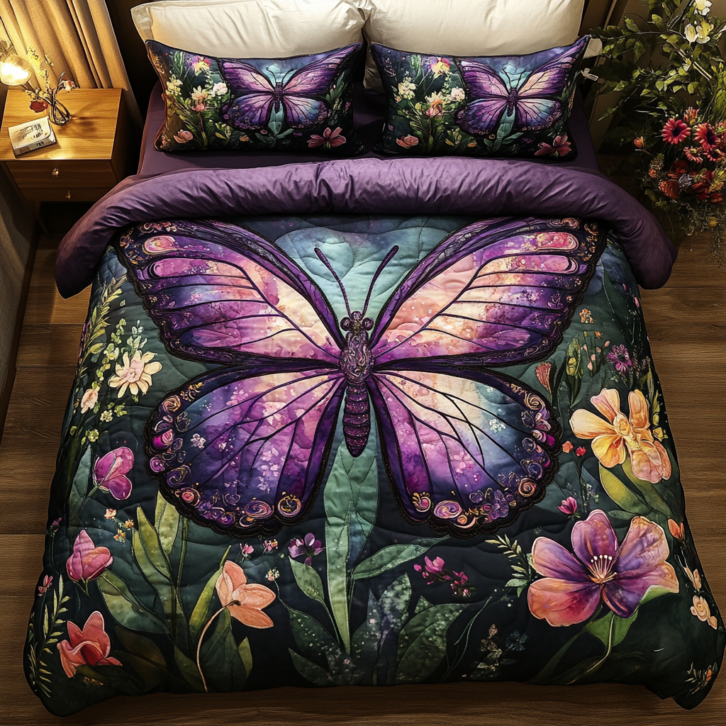Winged Whimsy 3-Piece Quilted Bedding Set NCU0DV3181