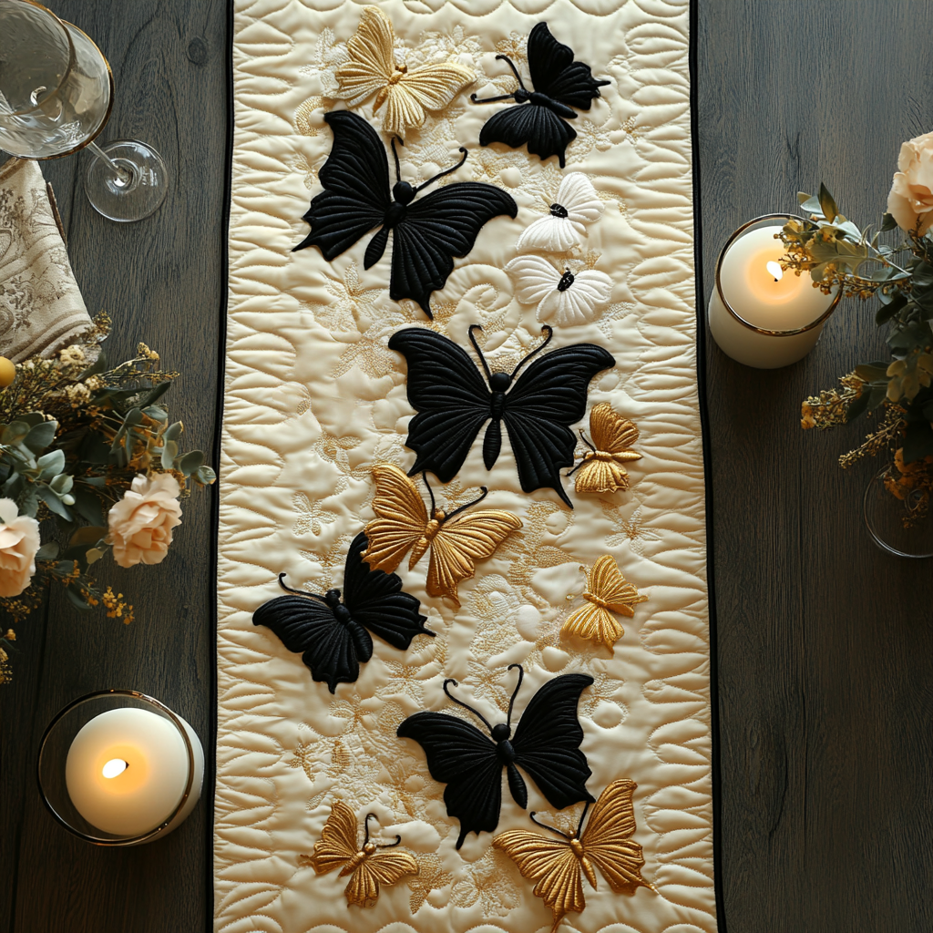 Winged Whimsy Quilted Table Runner NCU0DV2961