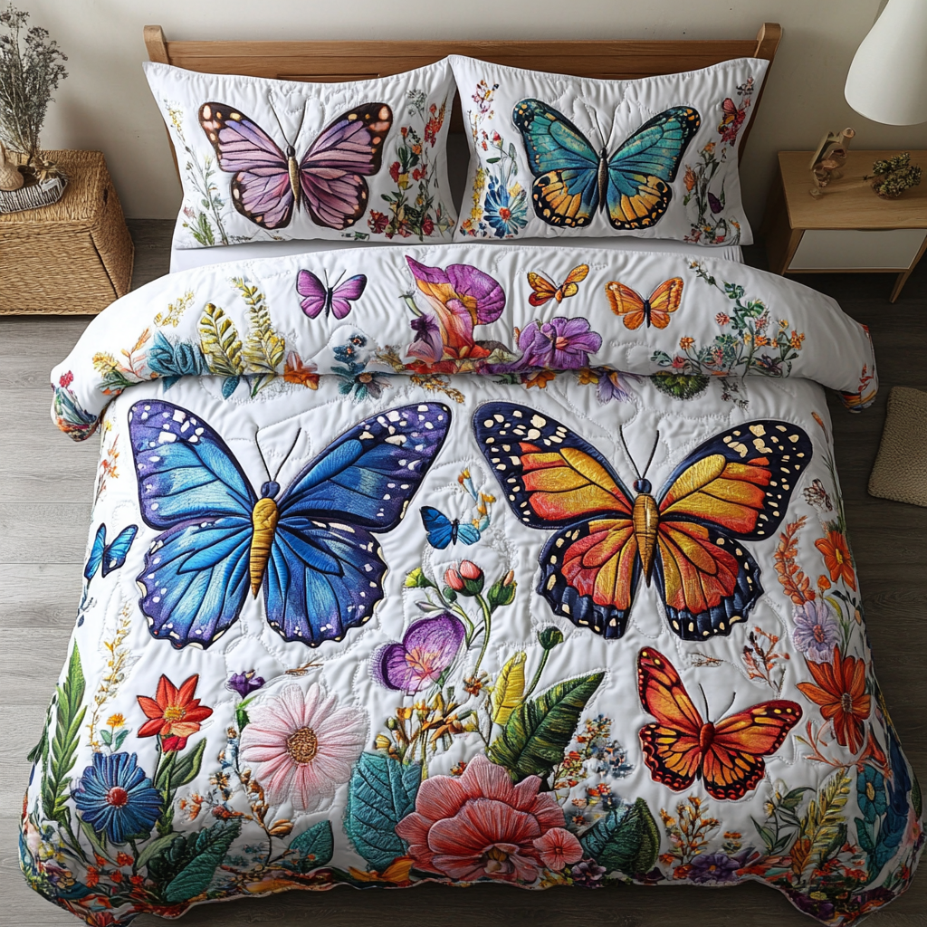 Winged Whispers 3-Piece Quilted Bedding Set NCU0DK2543