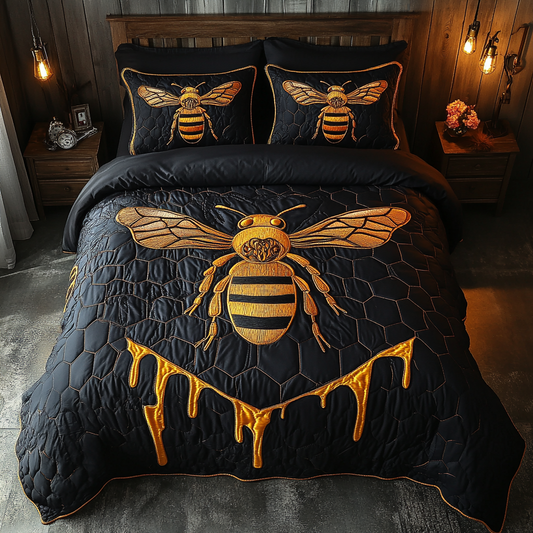 Wings of Gold 3-Piece Quilted Bedding Set NCU0DK2862