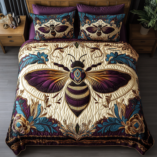 Wings of Gold 3-Piece Quilted Bedding Set NCU0DK3240