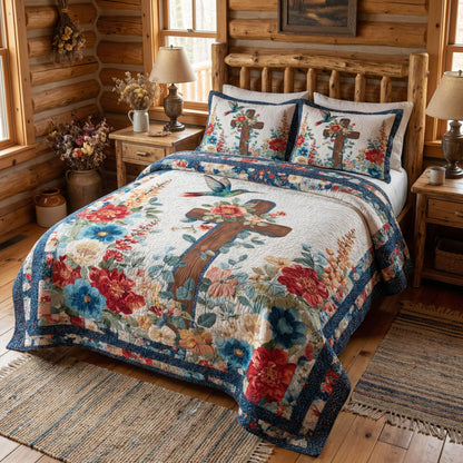 Wings of Grace Garden 3-Piece Quilted Bedding Set NCU0PT11467