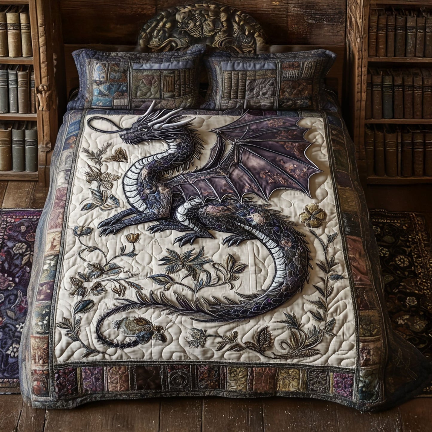 Wings of Wisdom 3-Piece Quilted Bedding Set NCU0PT5571