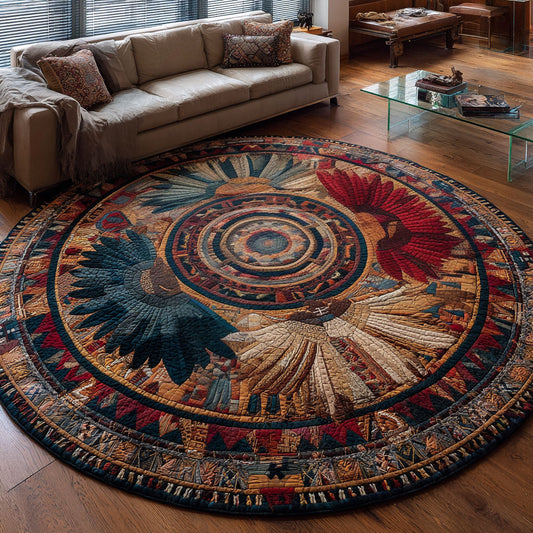 Wings of the Ancestors Quilted Round Mat NCU0PT7446