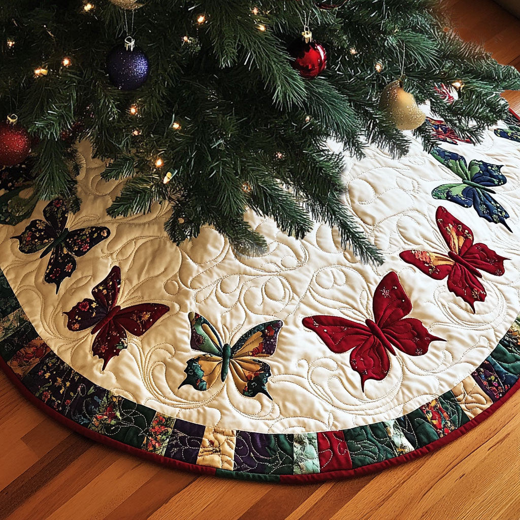 Wings of the Season Quilted Christmas Tree Skirt NCU0PT1934