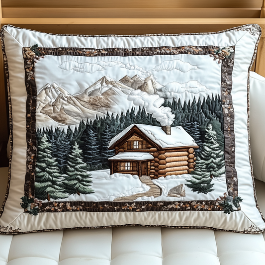 Winter Cabin Mountain Quilted Bedding Pillow Case NCU0NT3130