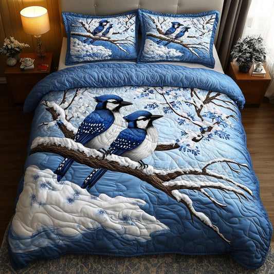 Winter Pair Jays 3-Piece Quilted Bedding Set NCU0NT5802