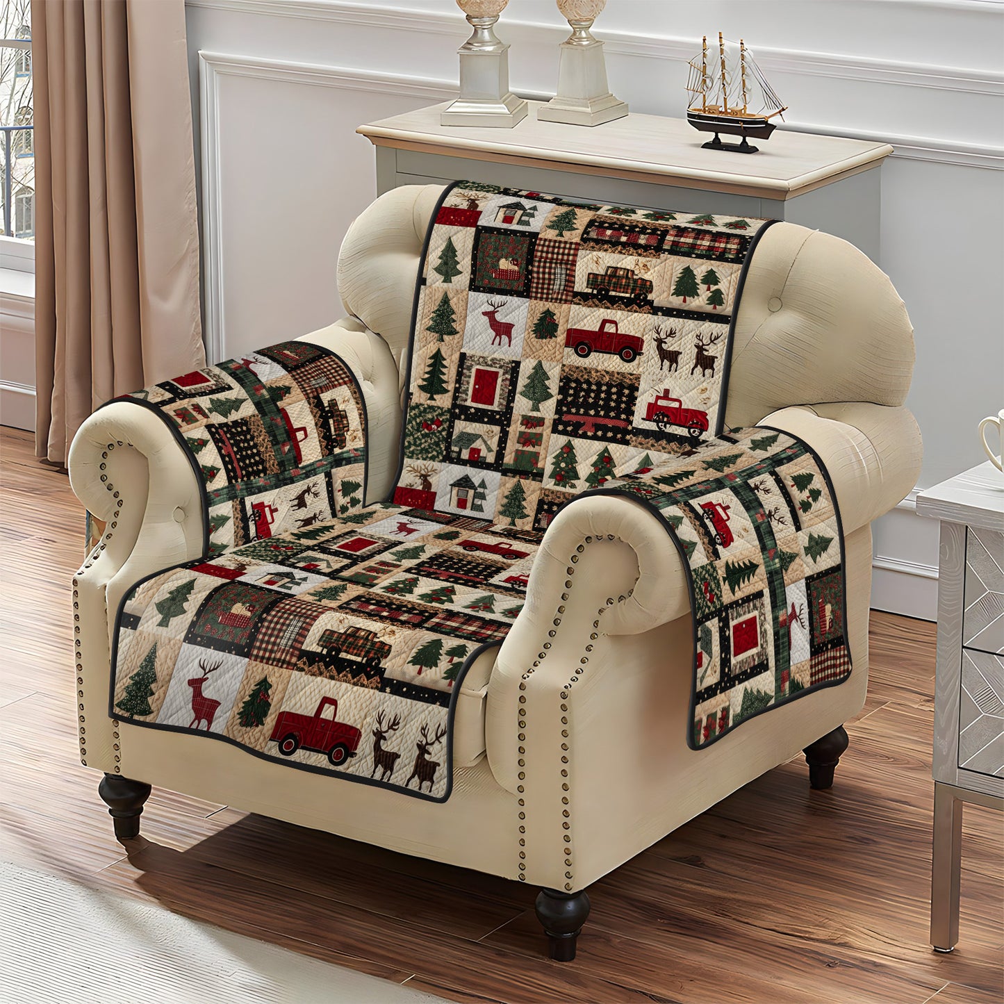 Winter Wonderland Quilted Sofa Cover NCU0PT939